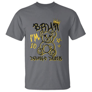 10th Birthday T Shirt Bruh I'm Double Digits 10 Years Old Kid TS11 Charcoal Print Your Wear