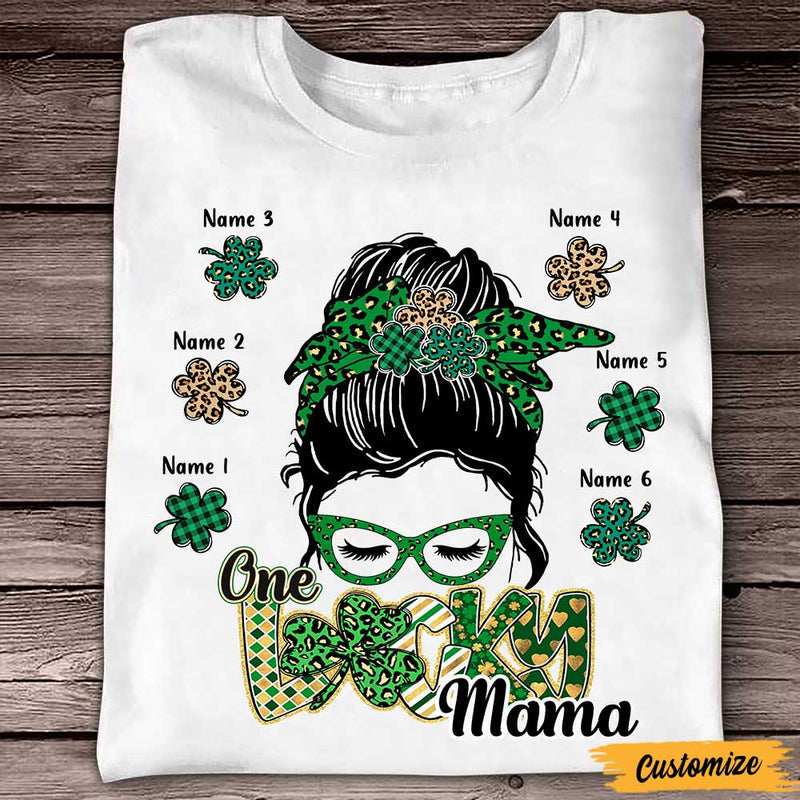 Personalized St Patricks Day Mom Grandma T Shirt One Lucky CTM Youth Custom - Printyourwear