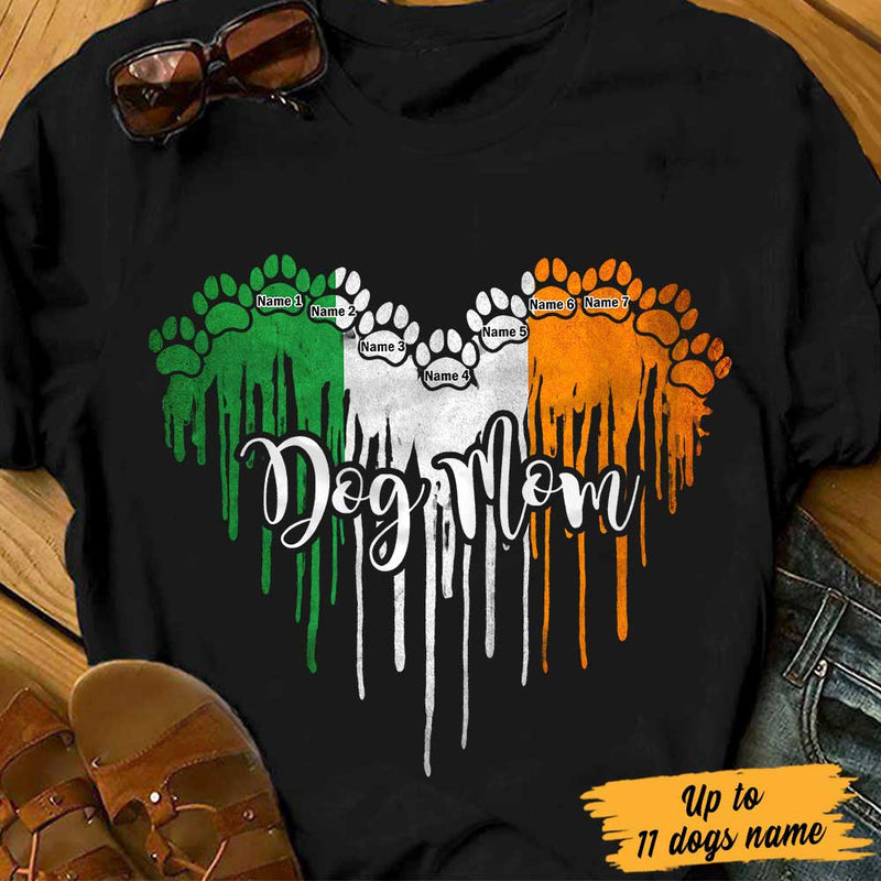 Personalized St Patricks Day Dog T Shirt Paw Flag Vibes CTM Youth Custom - Printyourwear