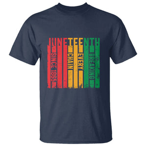 1865 T Shirt Juneteenth Breaking Every Chain TS01 Navy Printyourwear