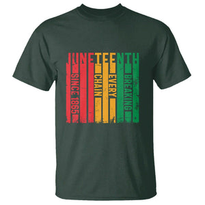 1865 T Shirt Juneteenth Breaking Every Chain TS01 Dark Forest Green Printyourwear