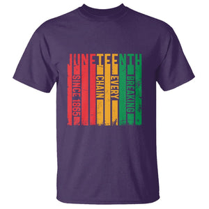 1865 T Shirt Juneteenth Breaking Every Chain TS01 Purple Printyourwear