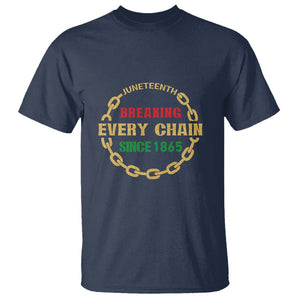 1865 T Shirt Juneteenth Breaking Every Chain TS01 Navy Printyourwear