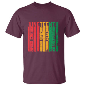 1865 T Shirt Juneteenth Breaking Every Chain TS01 Maroon Printyourwear