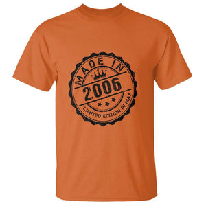 18th Birthday T Shirt Made In 2006 Limited Edition In May 18 Years Old Kid TS11 Orange Print Your Wear