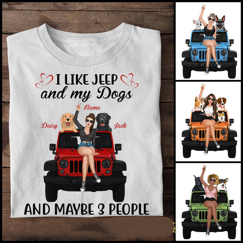 Custom Jeep Tee Shirts I Like Jeep and My Dogs and Maybe 3 People CTM Custom - Printyourwear