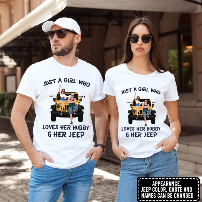 Custom Jeep Tee Shirts Husband and Wife Jeeping Partners For Life CTM Youth Custom - Printyourwear