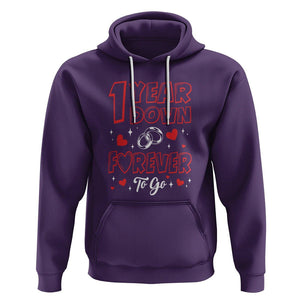 1st Wedding Anniversary Hoodie 1 Year Down Forever To Go Marriage Couple TS09 Purple Printyourwear