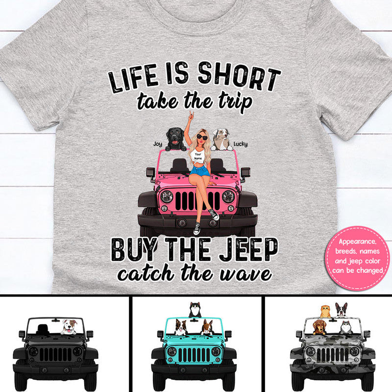 Custom Jeep Tee Shirts Life Is Short Take The Trip Buy The Jeep CTM Youth Custom - Printyourwear