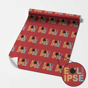 2026 Total Solar Eclipse Retro Typography Wrapping Paper Roll August 12 Totality Astronomy Gift TS02 Red Print Your Wear