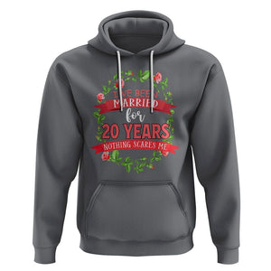 20th Wedding Anniversary Hoodie Marriaged For 20 Years Nothing Scares Me TS09 Charcoal Printyourwear