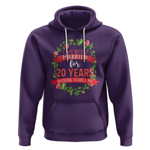 20th Wedding Anniversary Hoodie Marriaged For 20 Years Nothing Scares Me TS09 Purple Printyourwear