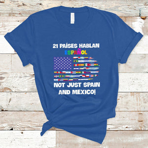 21 Paises Hablan Espanol Spanish Hispanic Heritage Month T Shirt TS02 Royal Blue Printyourwear