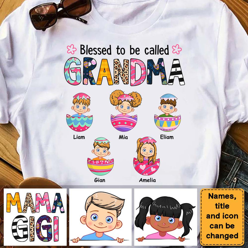 Easter Personalized Blessed To Be Called Grandma T Shirt CTM Youth Custom - Printyourwear