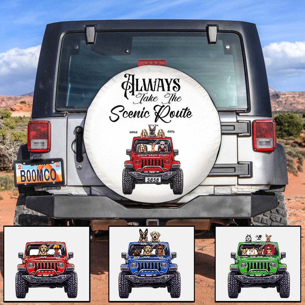 Personalized JP Tire Cover, Always Take The Scenic Route, Gift For JP Lovers CTM Custom - Printyourwear