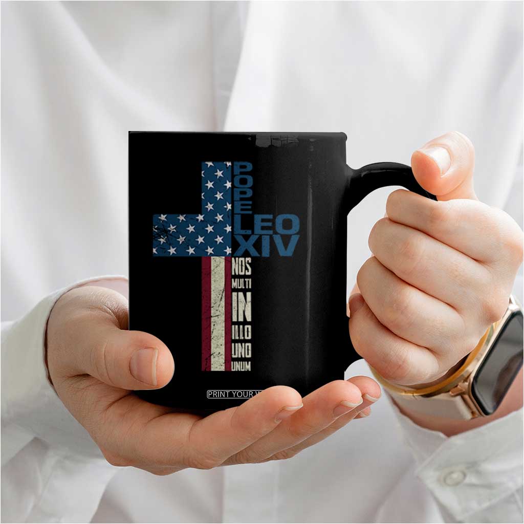267th Pope Leo XIV Coffee Mug Nos Multi In Illo Uno Unum American Cross TS02 Print Your Wear