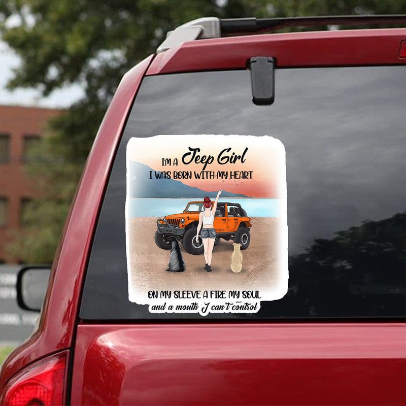 Personalized Jeep Decal Christmas Off Road Dog Mom , Christmas s, Just A Girl CTM package 13x13cm Custom - Printyourwear