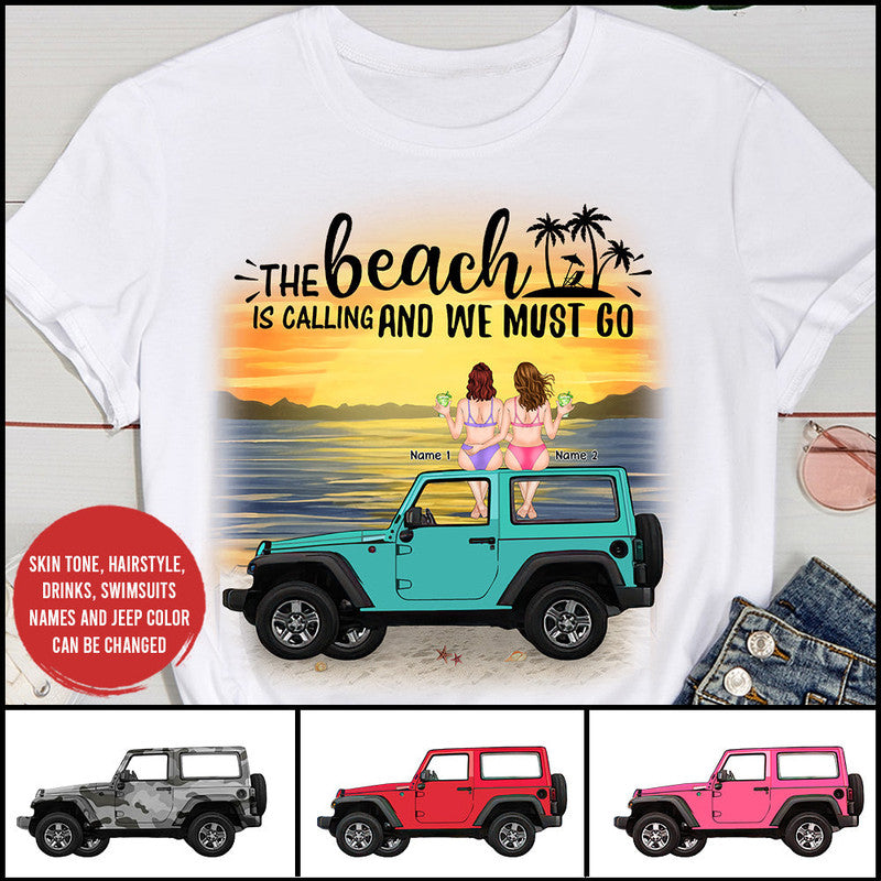 Custom Jeep Shirt The Beach Is Calling and We Must Go CTM Youth Custom - Printyourwear