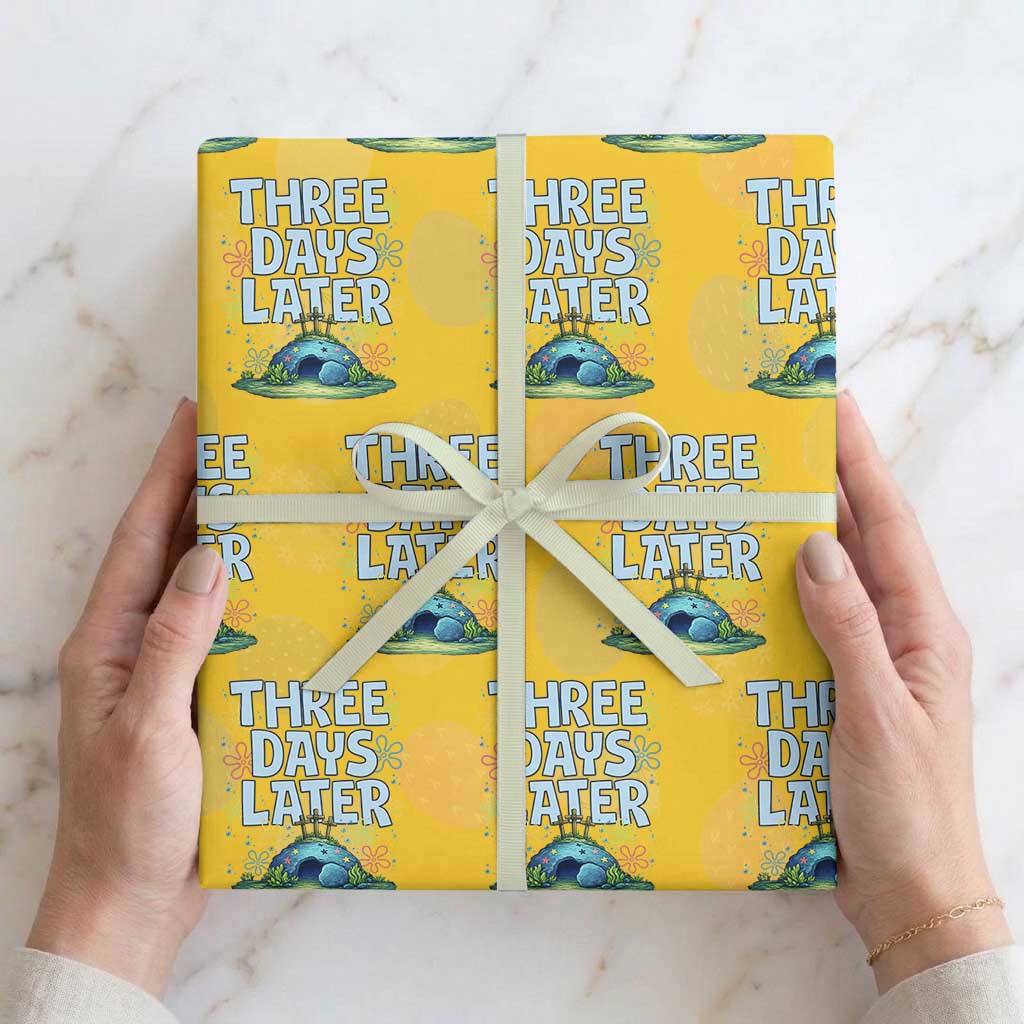 3 Days Later Wrapping Paper Roll Funny Easter Christian TS14 Yellow Print Your Wear