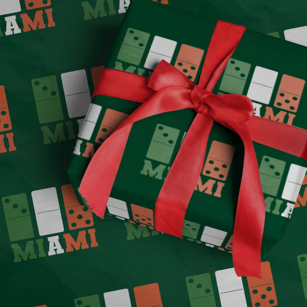 305 Miami Wrapping Paper Roll Three Zero Five Domino TS10 Green Print Your Wear