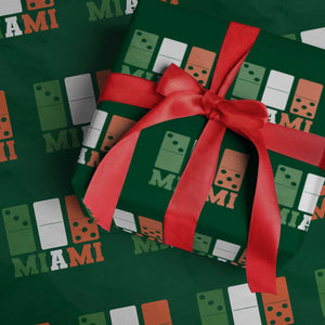 305 Miami Wrapping Paper Roll Three Zero Five Domino TS10 Green Print Your Wear