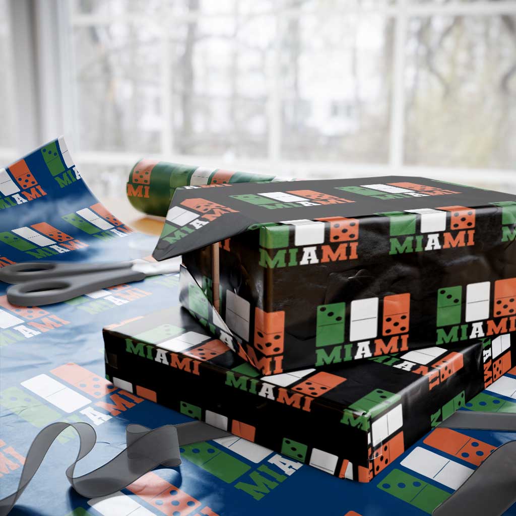 305 Miami Wrapping Paper Roll Three Zero Five Domino TS10 Black Print Your Wear