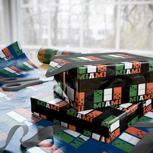 305 Miami Wrapping Paper Roll Three Zero Five Domino TS10 Black Print Your Wear