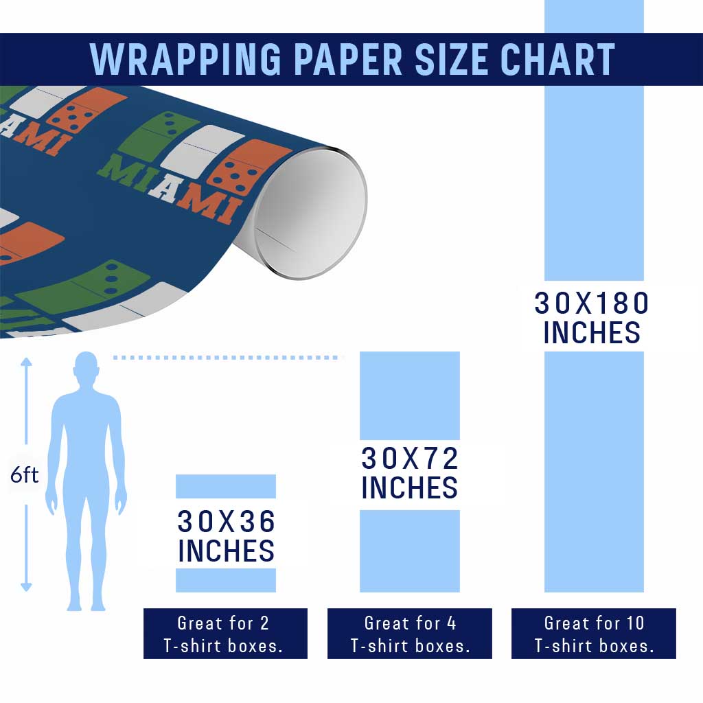 305 Miami Wrapping Paper Roll Three Zero Five Domino TS10 Print Your Wear