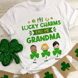 Personalized St Patricks Day Grandma T Shirt My Lucky Charms Call Me CTM Custom - Printyourwear