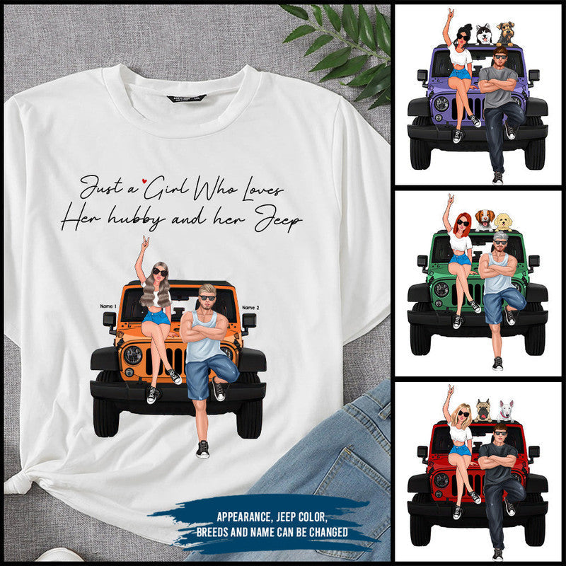 Custom Jeep Tee Shirts Just A Girl Who Loves Jeep and Her Hubby CTM Youth Custom - Printyourwear