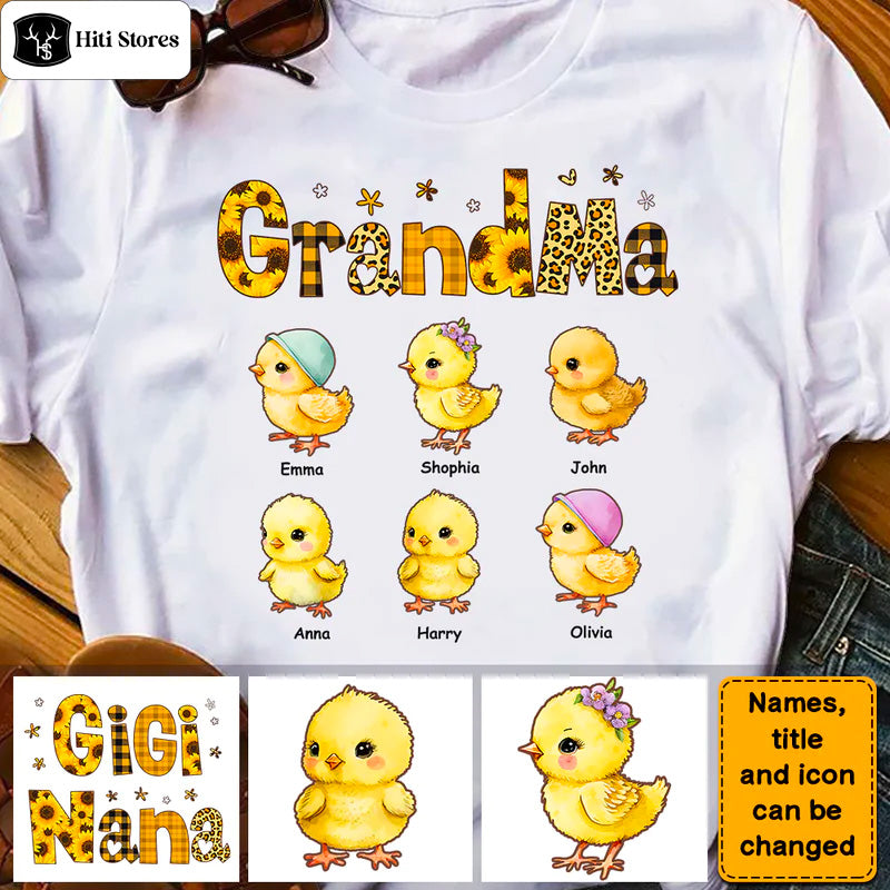 Easter Personalized Grandma T Shirt Chicks CTM Youth Custom - Printyourwear