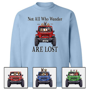 Custom Jeep Shirts, Not All Who Wander Are Lost, Jeep Dog Jeep Cat Apparel CTM00 Custom - Printyourwear