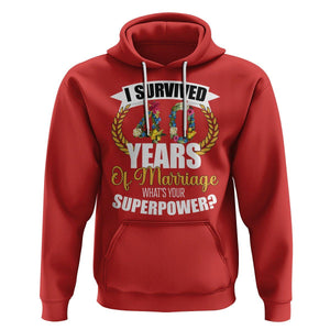 40th Wedding Anniversary Hoodie I Survived 40 Years Of Marriage What's Your Superpower? TS09 Red Printyourwear