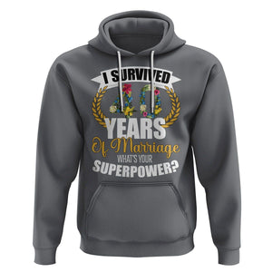 40th Wedding Anniversary Hoodie I Survived 40 Years Of Marriage What's Your Superpower? TS09 Charcoal Printyourwear