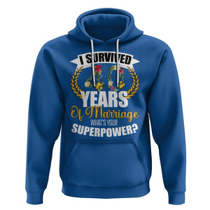 40th Wedding Anniversary Hoodie I Survived 40 Years Of Marriage What's Your Superpower? TS09 Royal Blue Printyourwear