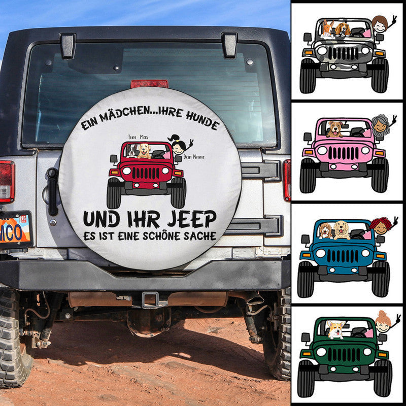 Custom JP Tire Cover With Camera Hole, JP Girl Dog Its A Beautiful Thing Spare Tire Cover Deutsch Vibes CTM Custom - Printyourwear