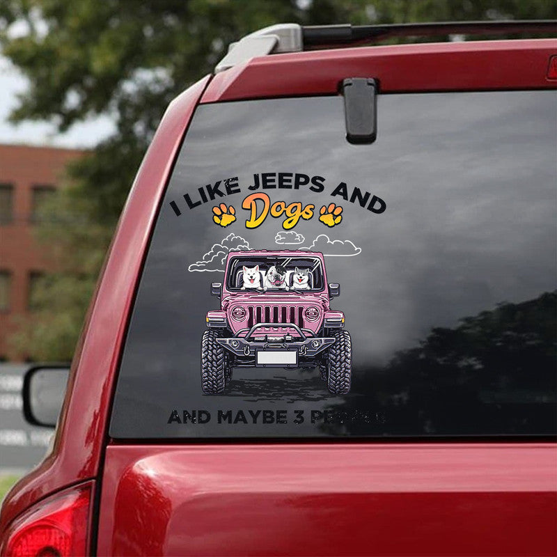 Personalized JP Decal I Like JPs and Dogs and Maybe 3 People Christmas CTM package 13x13cm Custom - Printyourwear