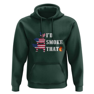 4th Of July BBQ Hoodie I'd Smoke That Barbecue Cook Pitmaster Grill Chef TS11 Dark Forest Green Print Your Wear