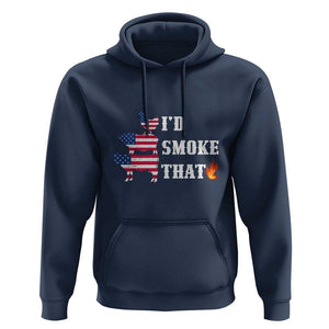 4th Of July BBQ Hoodie I'd Smoke That Barbecue Cook Pitmaster Grill Chef TS11 Navy Print Your Wear