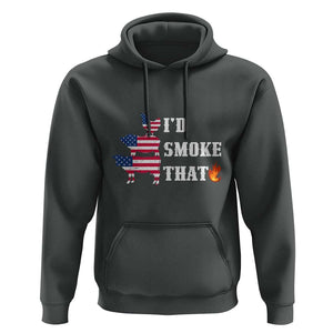 4th Of July BBQ Hoodie I'd Smoke That Barbecue Cook Pitmaster Grill Chef TS11 Dark Heather Print Your Wear