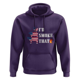 4th Of July BBQ Hoodie I'd Smoke That Barbecue Cook Pitmaster Grill Chef TS11 Purple Print Your Wear