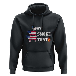 4th Of July BBQ Hoodie I'd Smoke That Barbecue Cook Pitmaster Grill Chef TS11 Black Print Your Wear