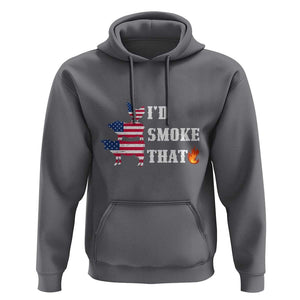 4th Of July BBQ Hoodie I'd Smoke That Barbecue Cook Pitmaster Grill Chef TS11 Charcoal Print Your Wear