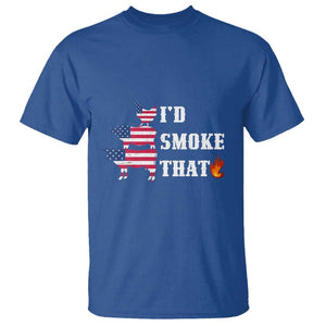 4th Of July BBQ T Shirt I'd Smoke That Barbecue Cook Pitmaster Grill Chef TS11 Royal Blue Print Your Wear