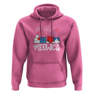 4th Of July Cat Lover Hoodie Meowica Patriotic American Flag Fireworks TS09 Azalea Print Your Wear