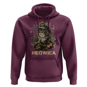 4th Of July Cat Lover Hoodie Meowica Patriotic US Army Cat TS09 Maroon Print Your Wear