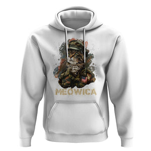 4th Of July Cat Lover Hoodie Meowica Patriotic US Army Cat TS09 White Print Your Wear