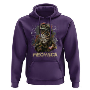 4th Of July Cat Lover Hoodie Meowica Patriotic US Army Cat TS09 Purple Print Your Wear