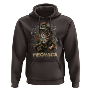 4th Of July Cat Lover Hoodie Meowica Patriotic US Army Cat TS09 Dark Chocolate Print Your Wear