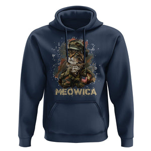 4th Of July Cat Lover Hoodie Meowica Patriotic US Army Cat TS09 Navy Print Your Wear